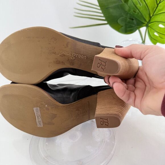 Paul Green Raquel Sandal Womens 10 Black Leather Open Toe Bootie Slingback - Picture 11 of 16